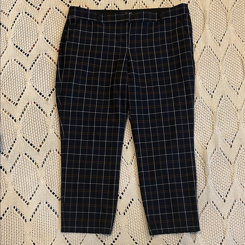 Express Plaid Low Rise Columnist Ankle Pant 14S EUC